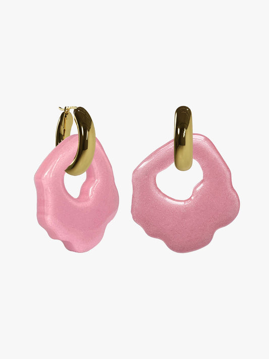 Abe powder pink gold earring (pair)
