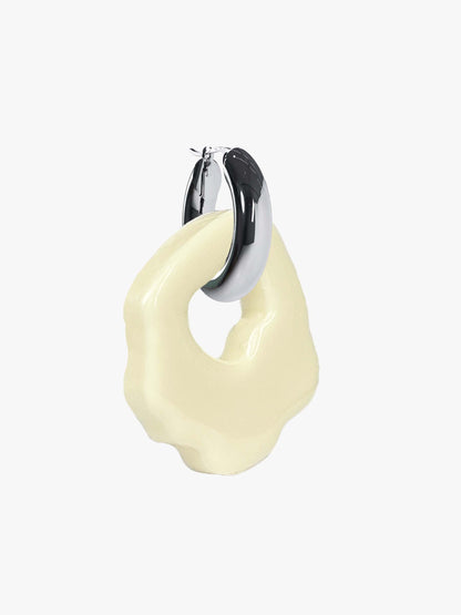 Abe white silver earring (pair)