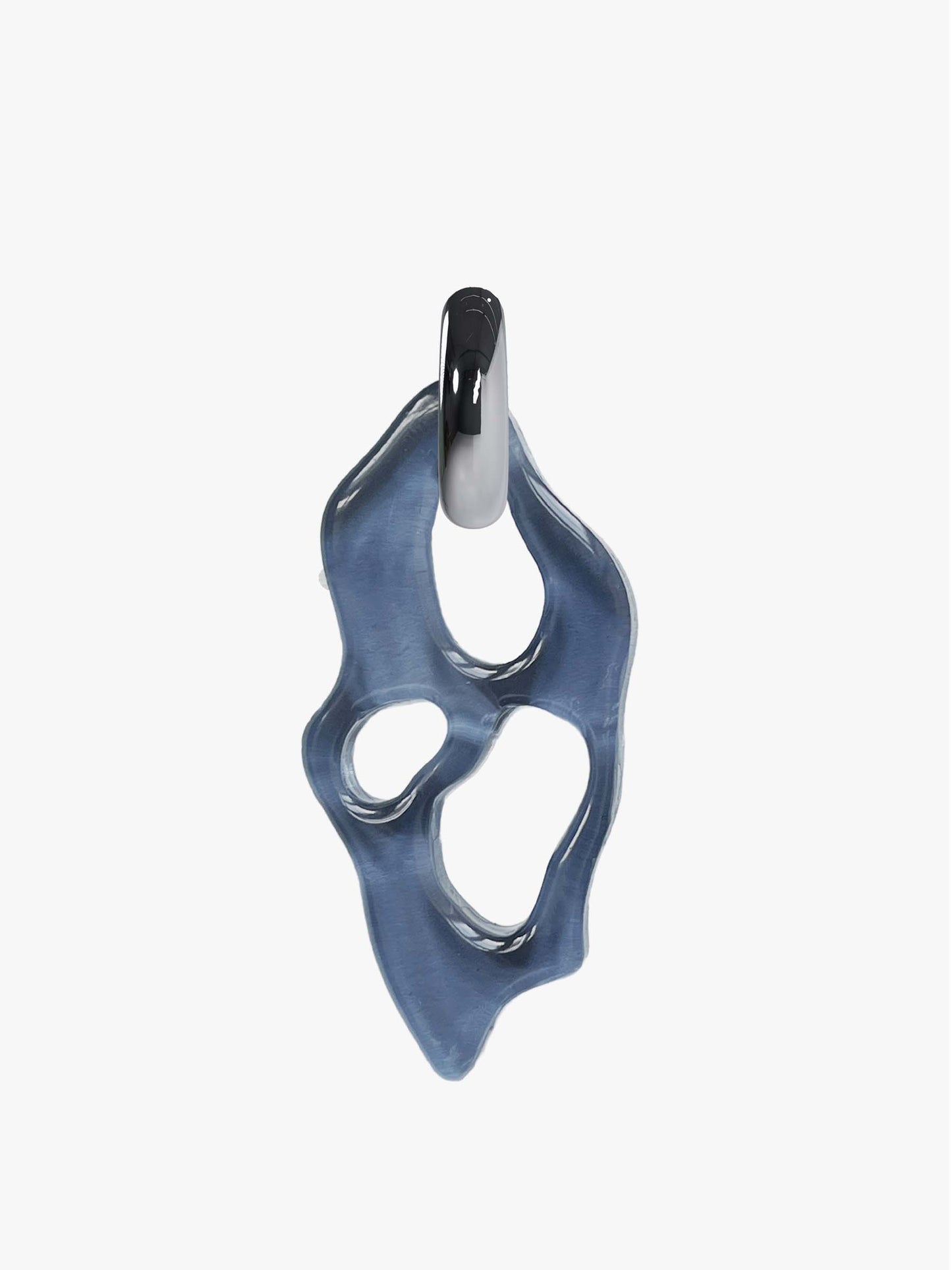 Ami grey glass silver earring (single)
