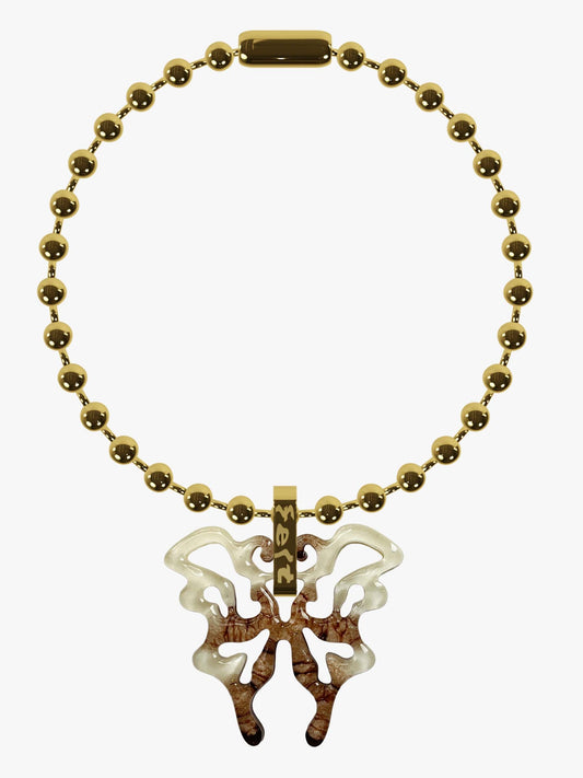 Dini white brown gold necklace