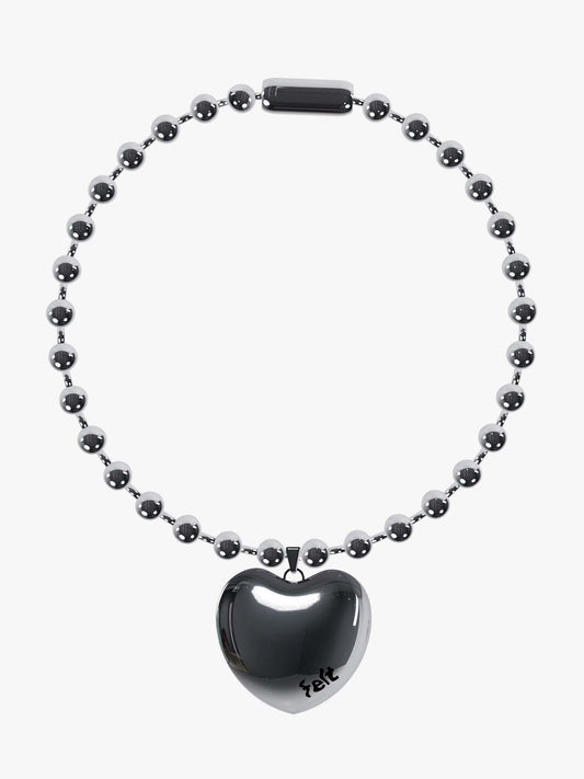 Lynn small black silver necklace