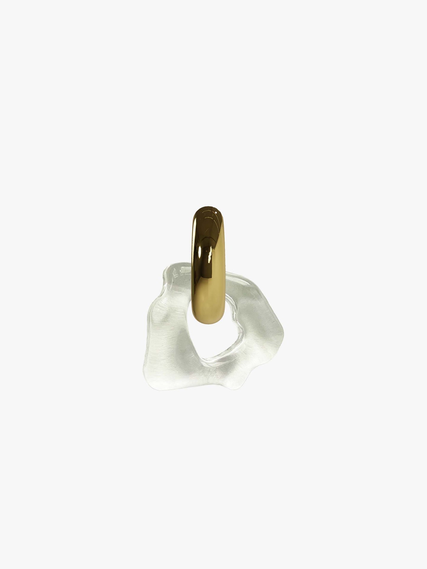 Ora transparant gold earring (pair)