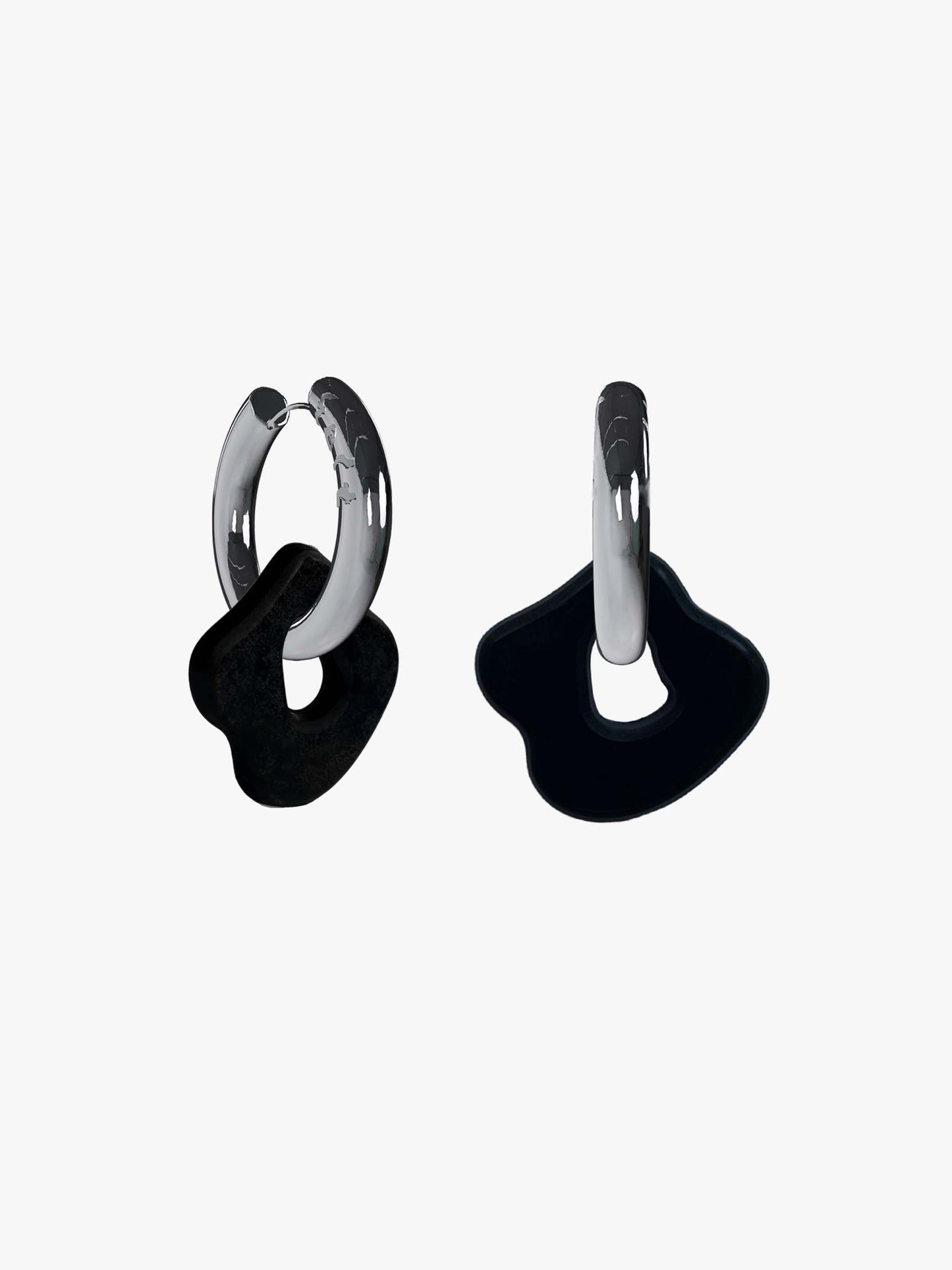 Sol black silver earring (pair)