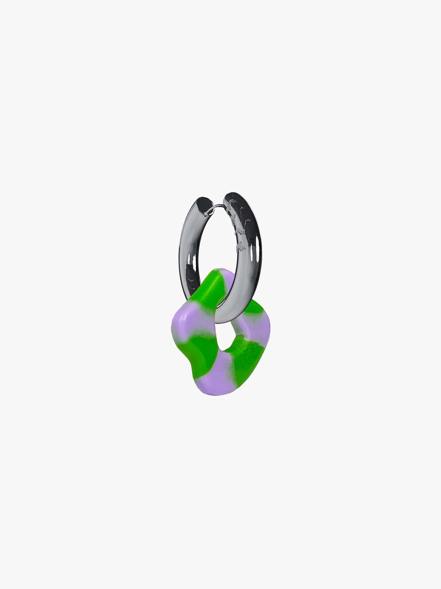 Sol lilac green silver earring (pair)