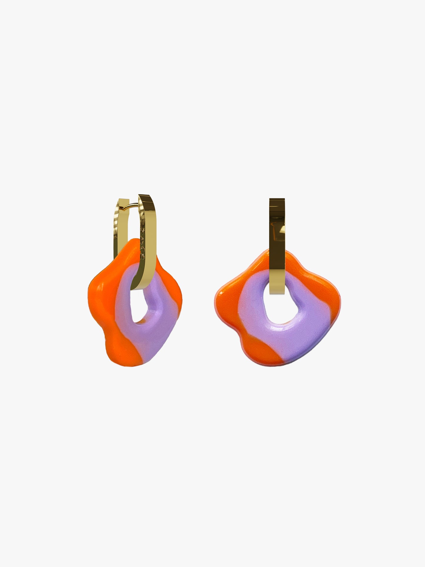 Sol orange lilac gold earring (pair)