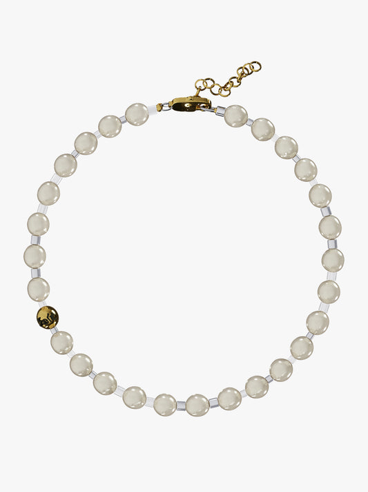 Pearl white gold necklace