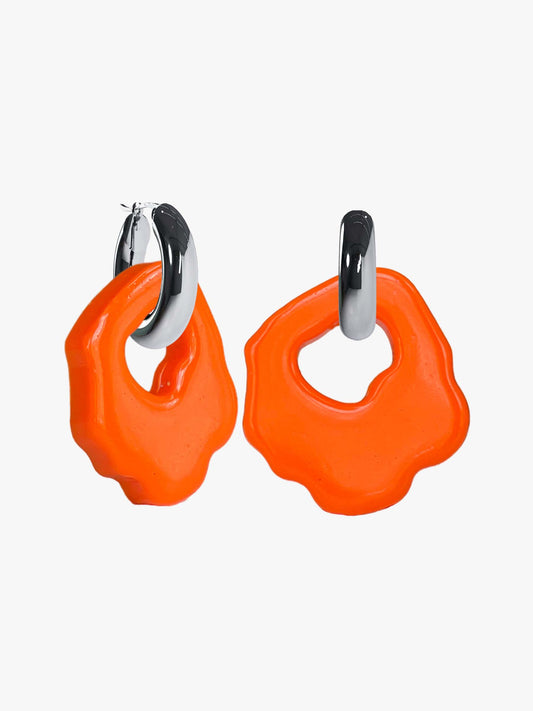 Abe orange silver earring (pair)