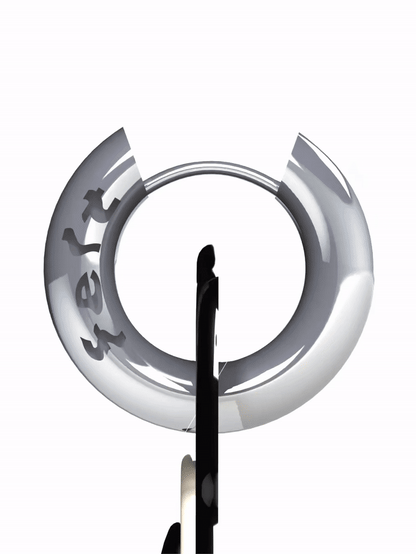 Yin Yang black white silver earring ( pair)