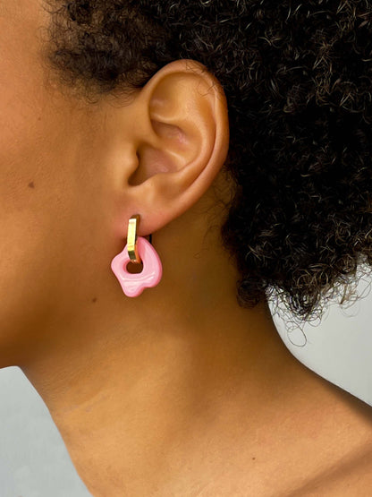 Sol powder pink gold earring (pair)